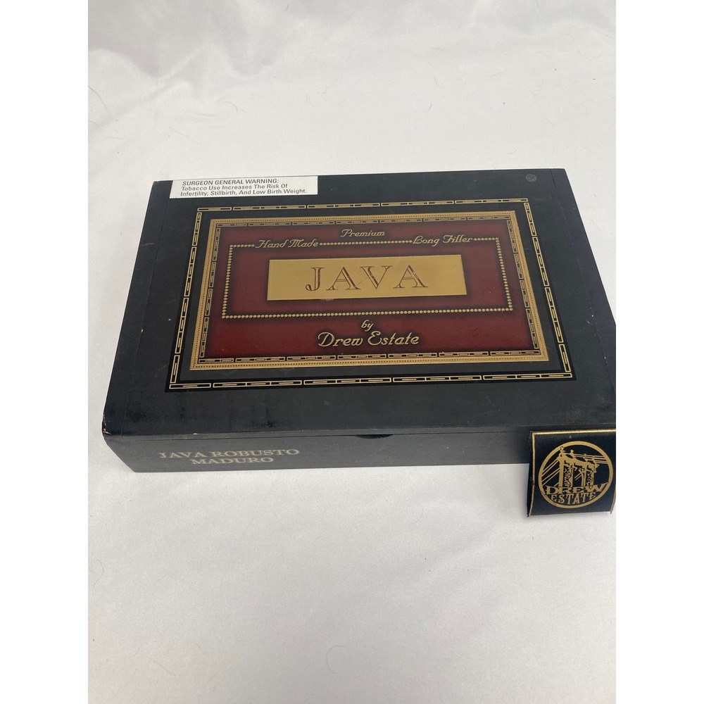 Collectible Wooden Cigar Box JAVA Drew Estate Empty Home Decor Storage